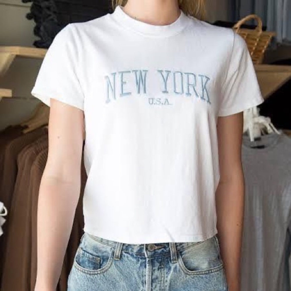 Brandy Melville Embroidered New York Tee